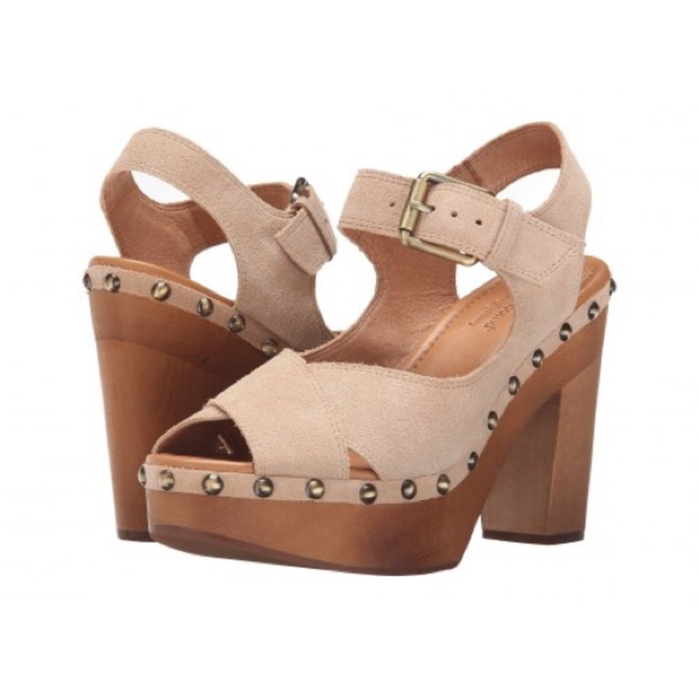 Corso Como Wood heel suede strap studs sandal